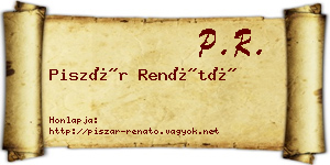 Piszár Renátó névjegykártya