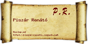 Piszár Renátó névjegykártya